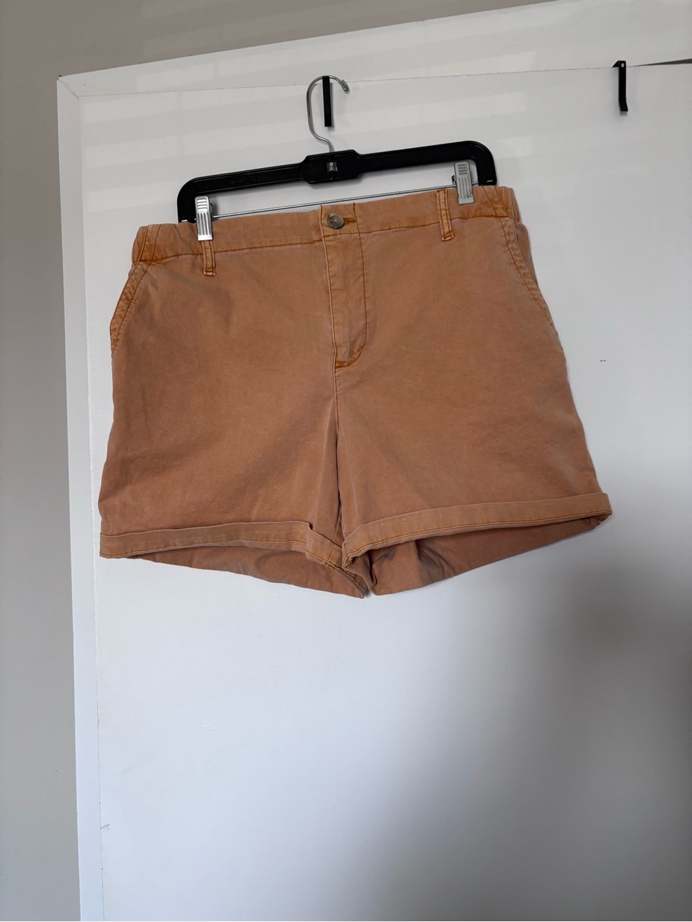 Old Navy Women’s High-Waist Cotton Shorts in Rust Tan